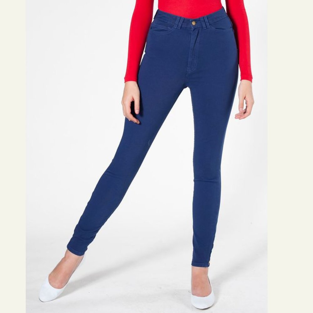 American Apparel 4W Stretch High-Waist Zipper Pant